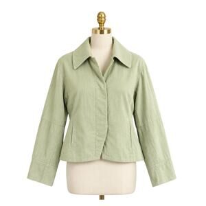 Vince Cinched Waist Japanese Cotton Jacket Mint Green Size 12